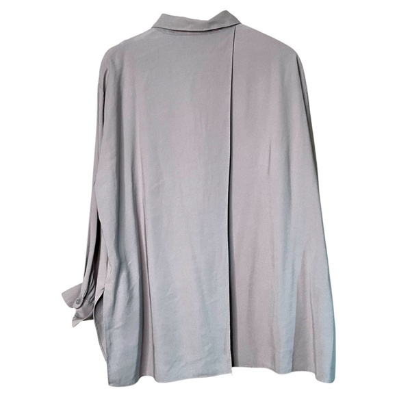 MIA INSPIRATION Cotton Blend Open Back Long Sleeve 1/2 Button Collared Shirt L - Picture 4 of 11